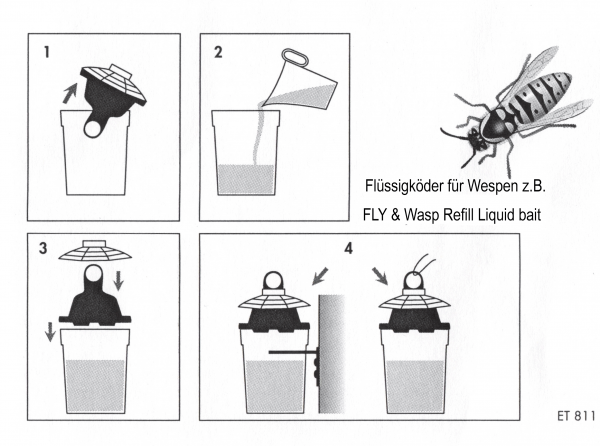 Wespenfalle Silva Country mit 250 ml Fly & Wasp