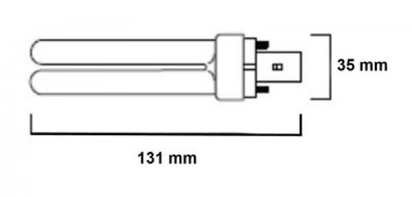 PestWest 13 Watt UV-Lampe Compact Blacklight T4